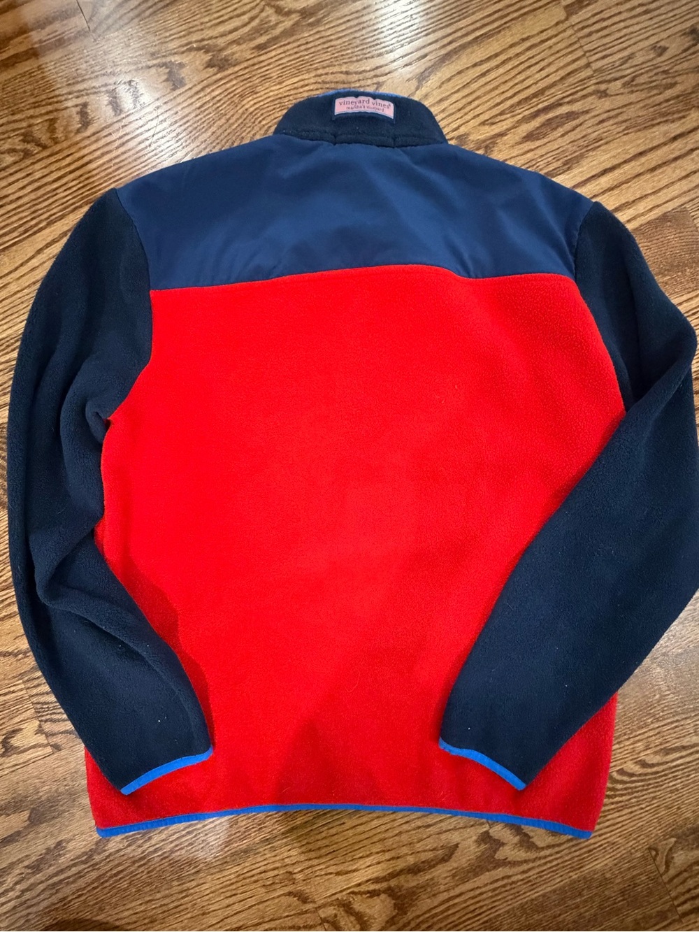 Vineyard Vines Red & Navy Quarter-Zip Pullover - Picture 5 of 6